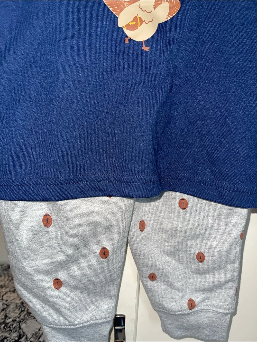 Carter's Navy Long Sleeve 'Turkey and Football' Toddler Outfit - Picture 3 of 4